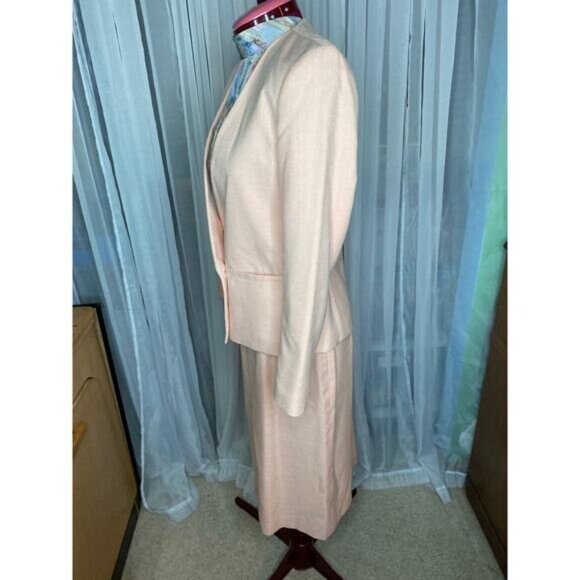 Adolfo Esprit suit mock neck blouse vintage 1980s pink - Picture 12 of 16